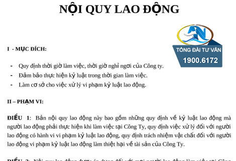 Hồ sơ đăng ký nội quy lao động