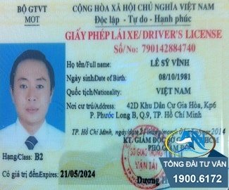 Cấp lại giấy phép lái xe hạng B2