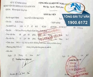 chế độ thai sản ghi trên giấy ra viện